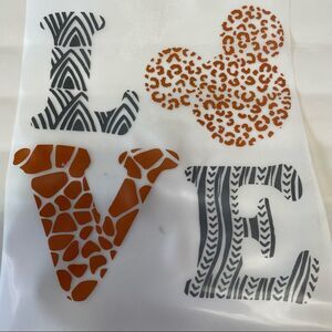 Love Mickey Animal Print iron on HTV heat transfer vinyl​